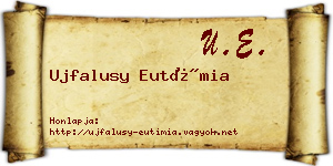 Ujfalusy Eutímia névjegykártya